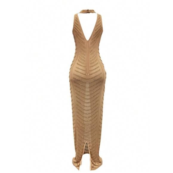 Women's Sexy Elegant Rhinestone Sleeveless Complete Mesh - Picture 9 of 11